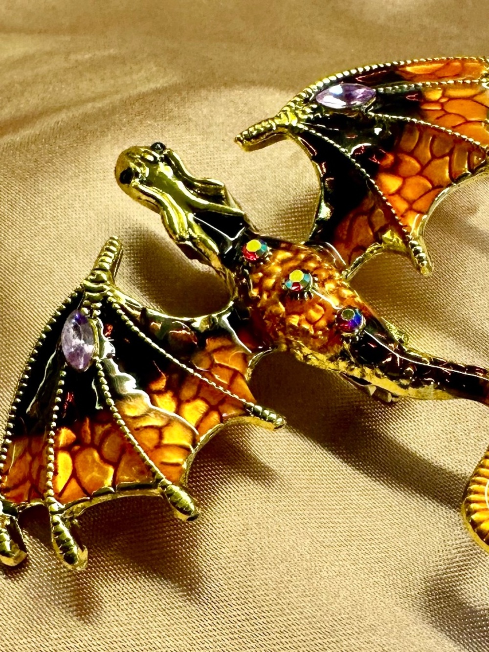 Flying Dragon Brooch Pin Mythical Creature